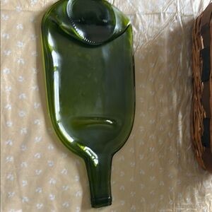Olive Green Glass Art Sculpture